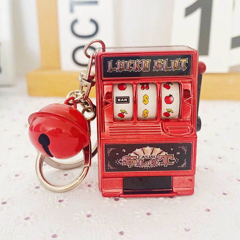 Mini Slot Machine Toy Keychain