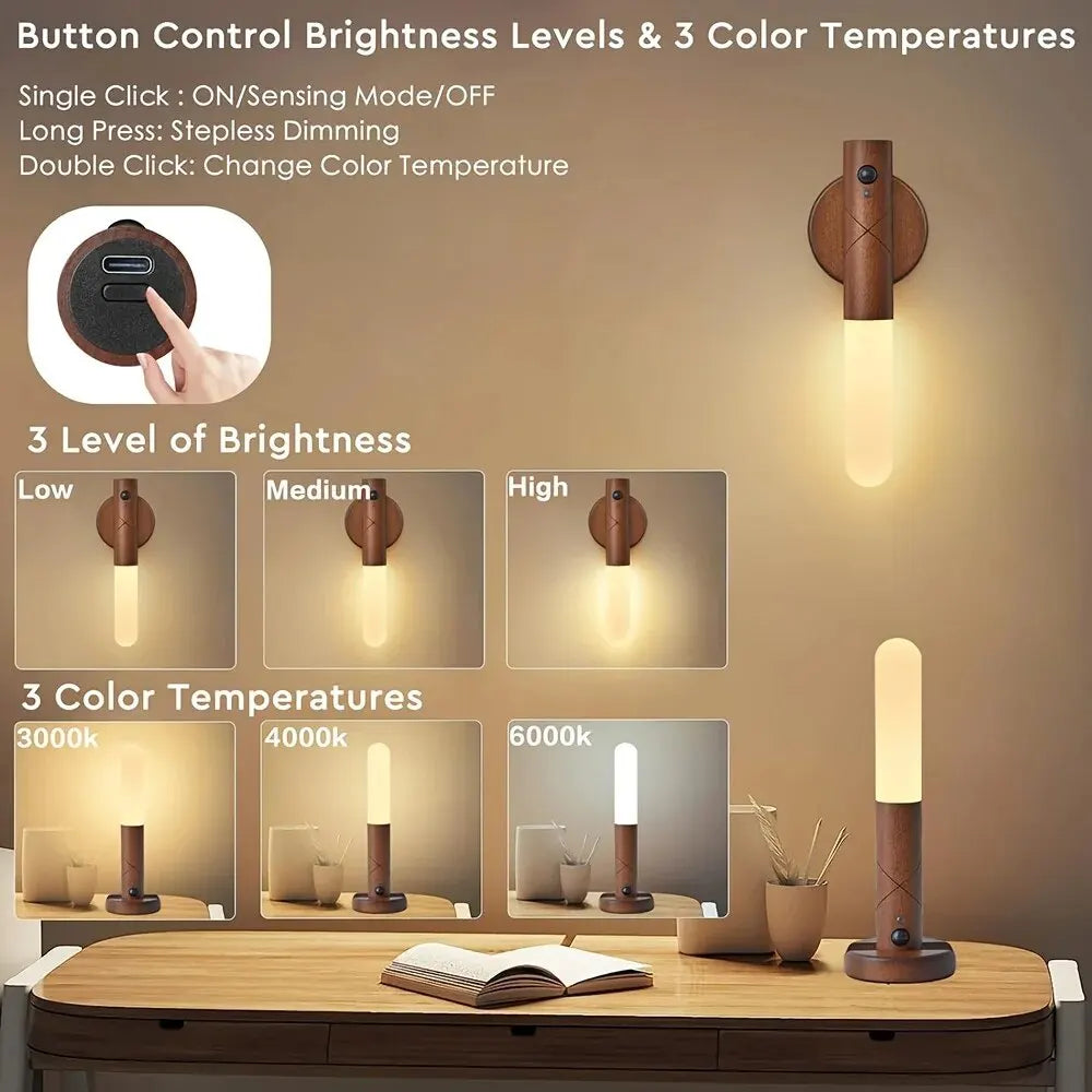 Wooden Motion Sensor Night Light