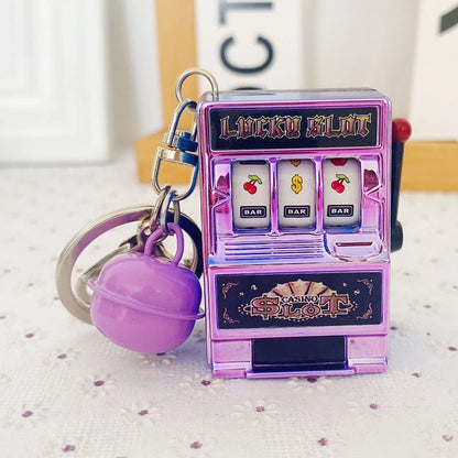 Mini Slot Machine Toy Keychain