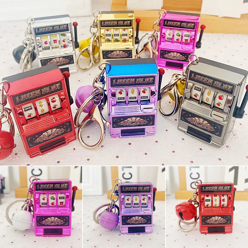 Mini Slot Machine Toy Keychain