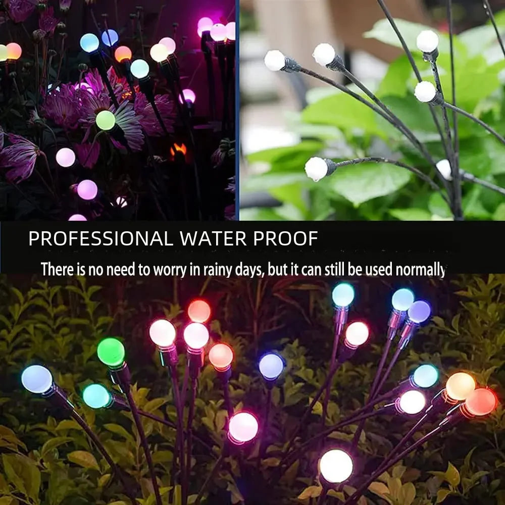 LED Solar Power Firefly Light -Outdoor Waterproof Garden Lights  4/8Led（Warm/Color)