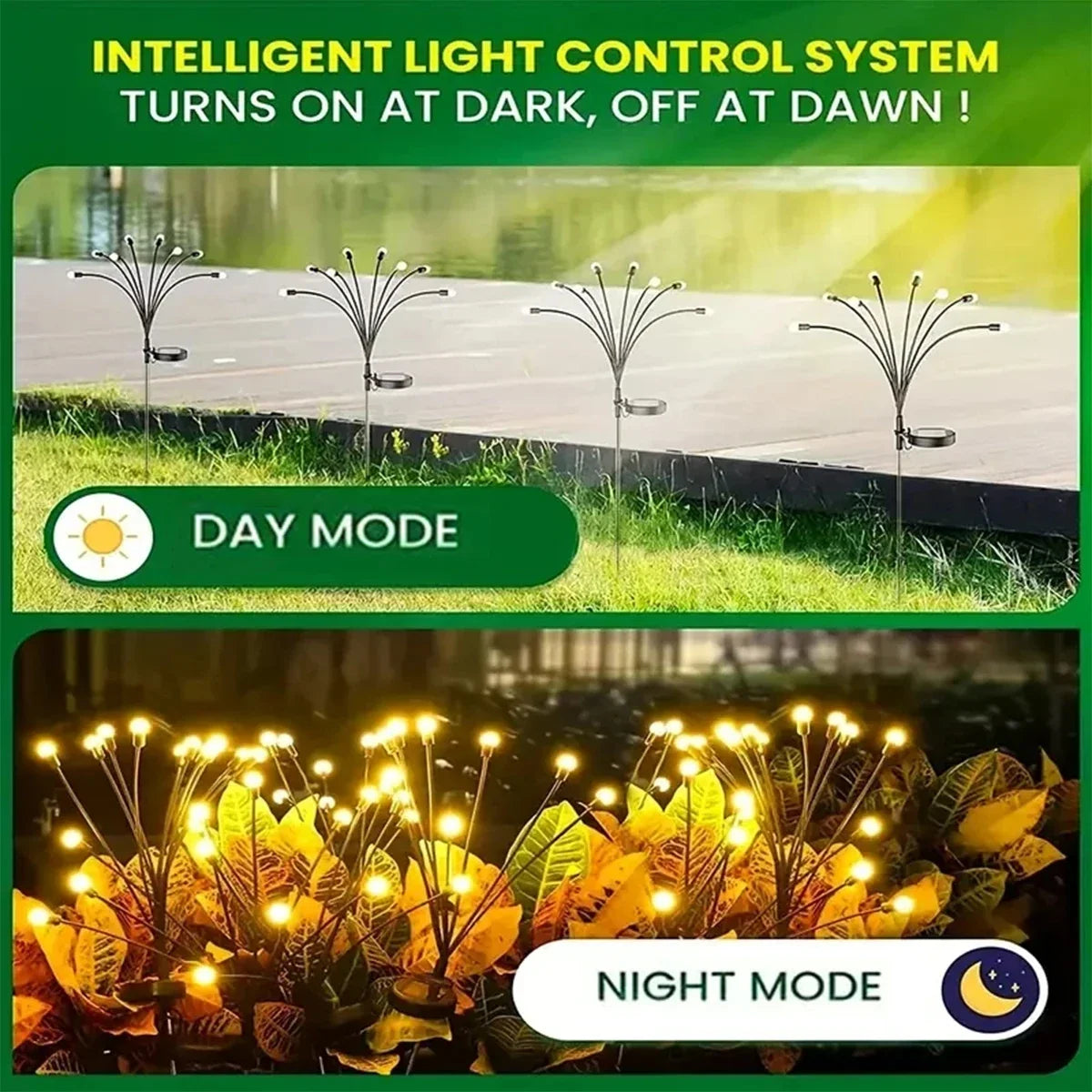 LED Solar Power Firefly Light -Outdoor Waterproof Garden Lights  4/8Led（Warm/Color)