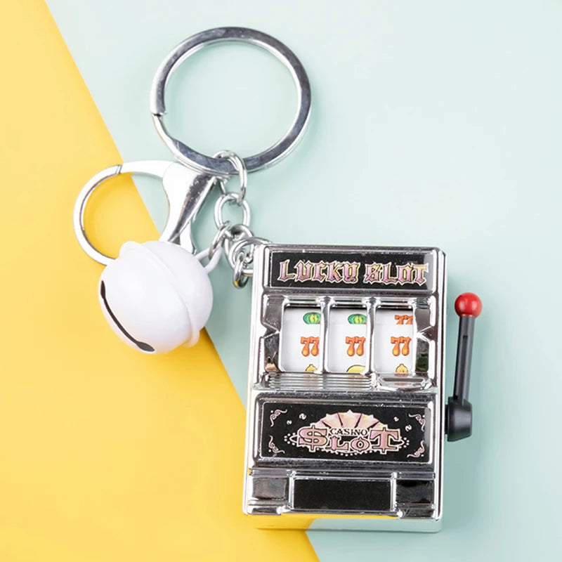 Mini Slot Machine Toy Keychain