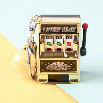 Mini Slot Machine Toy Keychain