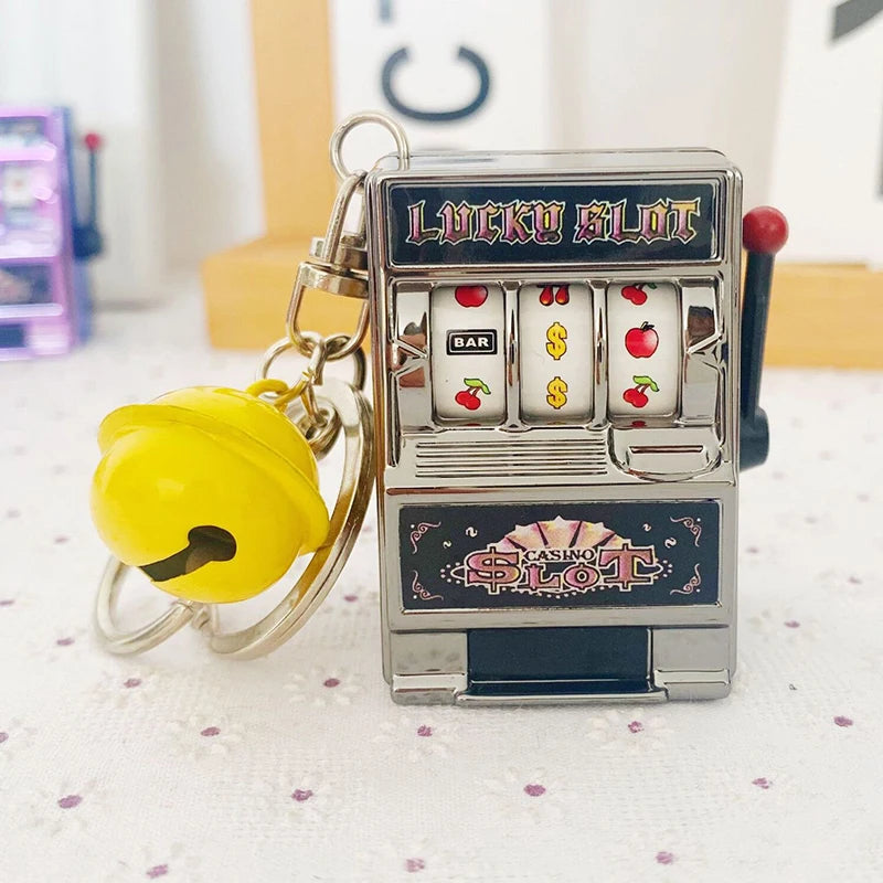 Mini Slot Machine Toy Keychain