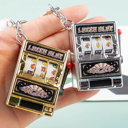 Mini Slot Machine Toy Keychain