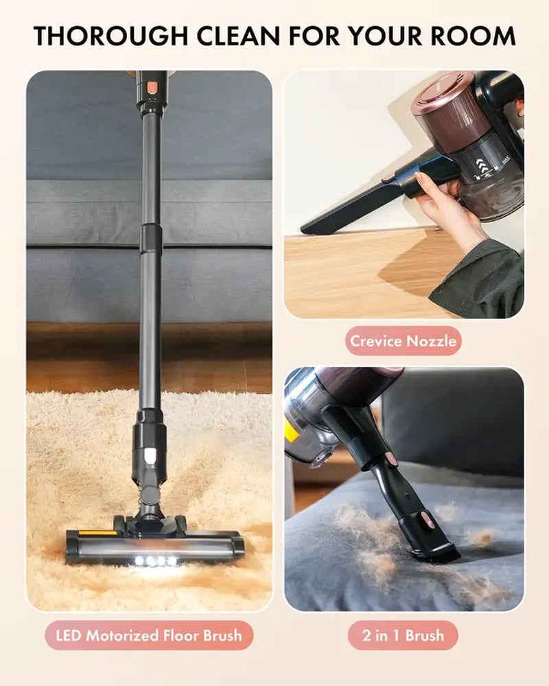  380W Cordless Vacuum Cleaner, Powerful Brushless Motor, 8-In-1 Lightweight Handheld Vacuum Cleaner