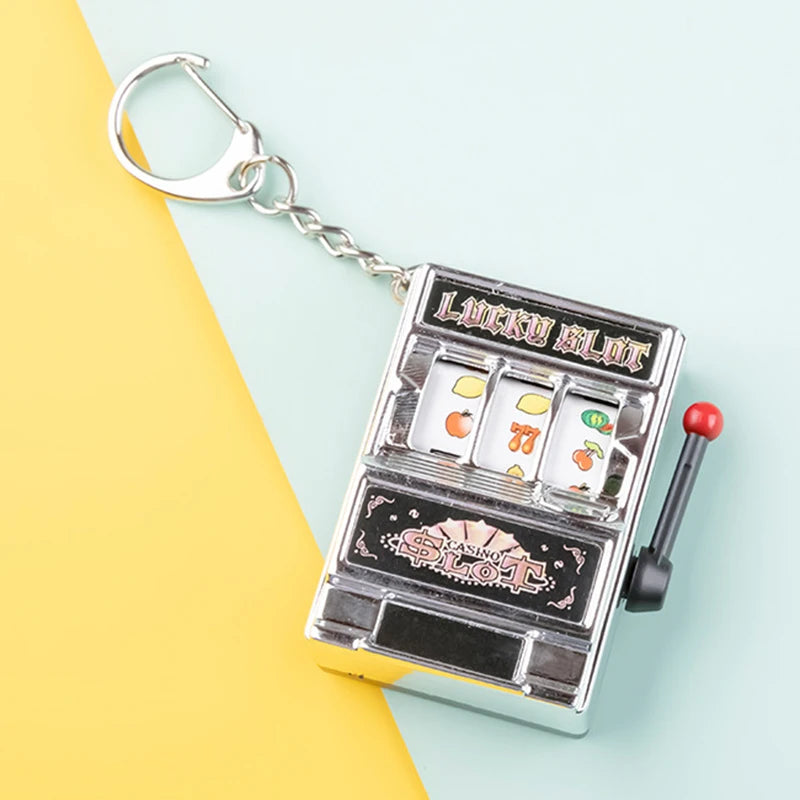 Mini Slot Machine Toy Keychain